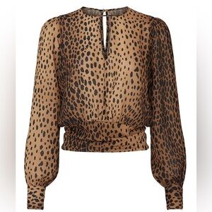 GOOD AMERICAN Leopard Keyhole Blouse | EUC!!🤎🖤🤎🖤